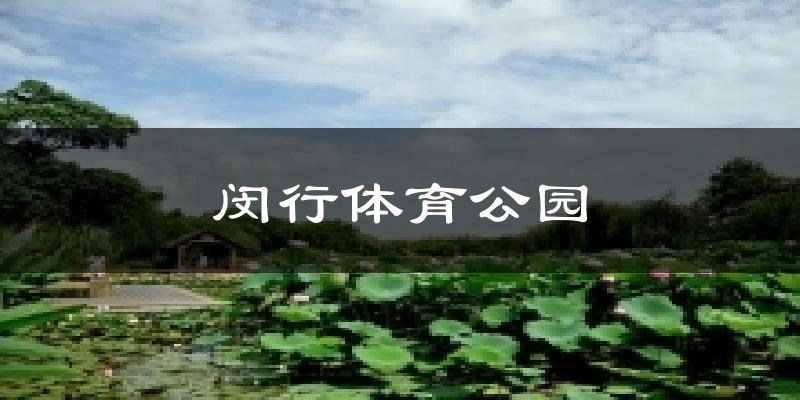 上海闵行闵行体育公园天气预报未来一周